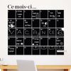 Vinilo Pizarra Calendario Mensual - Adhesivo De Pared - Revestimiento Sticker Mural Decorativo - 105x115cm