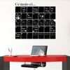 Vinilo Pizarra Calendario Mensual - Adhesivo De Pared - Revestimiento Sticker Mural Decorativo - 105x115cm