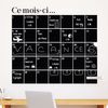 Vinilo Pizarra Calendario Mensual - Adhesivo De Pared - Revestimiento Sticker Mural Decorativo - 85x95cm