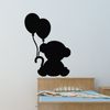 Vinilo Pizarra Peluche Con Globos - Adhesivo De Pared - Revestimiento Sticker Mural Decorativo - 75x55cm