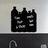Vinilo Pizarra Diseño De La Botella - Adhesivo De Pared - Revestimiento Sticker Mural Decorativo - 85x85cm