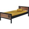 Cama Nido Alex 90x200 Cm Con Somier De Pino Macizo Oscuro Y Negro