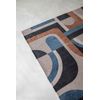 Diseño De Módulos - Alfombra Geométrica Nuance - Fabricada En Bélgica  - Acabado A Mano - Antideslizante Natural - 100% Poliéster - Azul Camel - 170 X 240 Cm