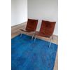 Coral Design - Alfombra Estructurada Para Meditación - Hecha En Bélgica  - Acabado A Mano - Antideslizante Natural - 100% Poliéster - Blue Lagoon - 140 X 200 Cm