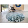 Dedalo Design - Alfombra Contemporánea Mad Men - Hecha En Bélgica  - Acabado A Mano - Antideslizante Natural - 100% Poliéster - Azul Marino - 170 X 240 Cm