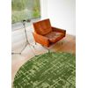 Diseño Baobab - Alfombra Estructura Efecto Terciopelo - Hecha En Bélgica  - Acabado A Mano - Antideslizante Natural - 100% Poliéster - Verde Perrier's - 170 X 240 Cm