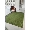 Trammel Design - Alfombra Estructurada - Fabricada En Bélgica  - Acabado A Mano - Antideslizante Natural - 100% Poliéster - Verde Alta - 80 X 150 Cm