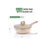 Sartén Wok Con Tapa 24cm Antiadherente - Apta Todos Fuegos + Inducción - Libre Pfoa Pfas - Crema Just Perfecto