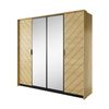 Armario Con Puertas Batientes Verso Led 224x60x211 Crema & Blanco