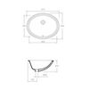 Valadares 18327002 Oval Lavabo Bajo Encimera Blanco