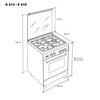 Cocina Mixta E610x, 4 Fuegos, Horno Eléctrico Multifunciones, Acero Inoxidable, 60x60, Meireles