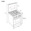 Cocina De Gas G603x, 3 Fuegos, Horno Gas, Inox, 60x60, Meireles