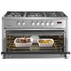 Cocina Mixta E916x Nat, 5 Fuegos, Horno Eléctrico Multifunciones + Horno Eléctrico, Acero Inoxidable, 90x60, Meireles