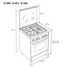 Cocina De Gas G540w, 3 Fuegos, Horno Gas, Blanca, 54x60, Meireles