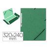 Carpeta Gomas Kf02167 Cartón Verde Con Solapas Din A4 Q-connect