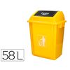 Papelera Contenedor Q-connect Plastico Con Tapa De Balancin 58 Litros 470x330x760 Mm Amarillo