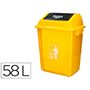 Papelera Contenedor Q-connect Plastico Con Tapa De Balancin 58 Litros 470x330x760 Mm Amarillo