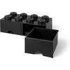 Caja De Almacenaje Apilable Ladrillo 8 Pomos Negra De Lego 50 X 25 X 18 Cm 40061733