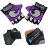 Guantes De Bicicleta Morados Para Niños Con Ojos Reflectantes Y Palmas Acolchadas. Diseño Crazy Safety, Tela Elástica Y Cómoda, Talla S. Perfectos Para Bici, Patinete Y Actividades Al Aire Libre.