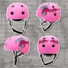 Casco Rosa Graffiti Para Bicicleta Y Skate S/m 52-56cm Para Adolescentes Y Adultos Con Correas Reflectantes. Crazy Safety.  Homologado En 1078.