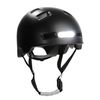 Casco Urbano Negro Para Bicicleta Y Skate L 57-61cm Para Adolescentes Y Adultos, Casco Crazy Safety Con Luces Delanteras Y Traseras. Homologado Y Certificado En1078.