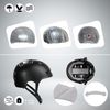 Casco Urbano Negro Para Bicicleta Y Skate L 57-61cm Para Adolescentes Y Adultos, Casco Crazy Safety Con Luces Delanteras Y Traseras. Homologado Y Certificado En1078.