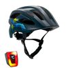 Casco De Bicicleta Negro Con Flecha Para Niños De 6 A 12 Años 54-58cm Con Luz Led Roja Integrada Recargable Por Usb. Testado Y Homologado Según En1078