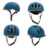 Casco De Bici De Ciudad Azul Talla 53-59cm Para Mujeres Y Hombres |crazy Safety| Con Visera Extraíble, Correas Reflectantes Y Luz Led | Norma En 1078