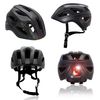 Casco De Bicicleta Negro Swat Para Niños De 6 A 12 Años 54-58cm Con Luz Led Roja Integrada Recargable Por Usb. Testado Y Homologado Según En 1078