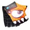 Guantes De Bicicleta Naranjas Para Niños Con Ojos Reflectantes Y Palmas Acolchadas. Diseño Crazy Safety, Tela Elástica Y Cómoda, Talla S. Perfectos Para Bici, Patinete Y Actividades Al Aire Libre.