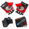 Guantes De Bicicleta Rojos Para Niños Con Ojos Reflectantes Y Palmas Acolchadas. Diseño Crazy Safety, Tela Elástica Y Cómoda, Talla S. Perfectos Para Bici, Patinete Y Actividades Al Aire Libre.