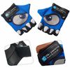 Guantes De Bicicleta Azules Para Niños Con Ojos Reflectantes Y Palmas Acolchadas. Diseño Crazy Safety, Tela Elástica Y Cómoda, Talla S. Perfectos Para Bici, Patinete Y Actividades Al Aire Libre.