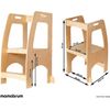 Taburete Con Escalón Learning Tower Para Niños Con Barreras - Taburete Con Escalón, 2 Niveles - Carga Máxima 100 Kg