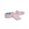 Meowbaby Parque Infantil De Espuma Con Piscina De Bolas, Terciopelo, Rosa Claro : Verde Claro/rosa Claro/blanco/amarillo 100 Bolas