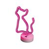 Forever Neon Led On A Stand Cat Pink