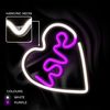 Forever Neon Led Light Love Heart Purple White