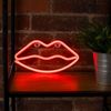 Forever Neon Led Light Lips Red Bat+usb