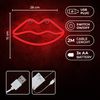 Forever Neon Led Light Lips Red Bat+usb