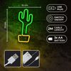 Forever Neon Led Light Cactus Orange Green Bat+usb