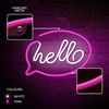 Forever Neon Led Light Hello Pink White Bat+usb Flne15