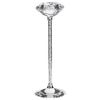 Portavelas Candelabro Metal Imitación Diamante Plata Vidrio Elegante Glamuroso Kofi Slim - Plateado