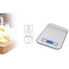 Báscula De Cocina Digital Extraplana, Acero Inox., Precisión 1gr, Hasta 5 Kg, Función Tara Plata  Mpm Mwk-02m