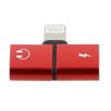 Adaptador Iphone Audio Y Carga 2 En 1 Para Iphone / Ipod / Ipad - Rojo