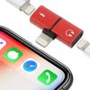 Adaptador Iphone Audio Y Carga 2 En 1 Para Iphone / Ipod / Ipad - Rojo