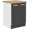 Armario Bajo Con 2 Puertas Batientes - Gris - L 60 X P 51,6 X H 85 Cm