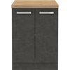 Armario Bajo Con 2 Puertas Batientes - Gris - L 60 X P 51,6 X H 85 Cm