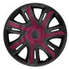 Set De 4 Tapacubos Nrm N-power Para Llantas De Acero De 14” Color Rojo Vino/negro