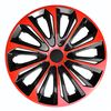 Set De 4 Tapacubos Nrm Strong Duo Para Llantas De Acero De 15” Color Rojo/negro