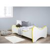 Cama Infantil Blanca Y Amarilla 70x140 Cm Con Somier Y Colchón Shoopy