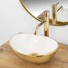 Lavabo Sobre Encimera Rea Sofia Mini Gold / White Shiny